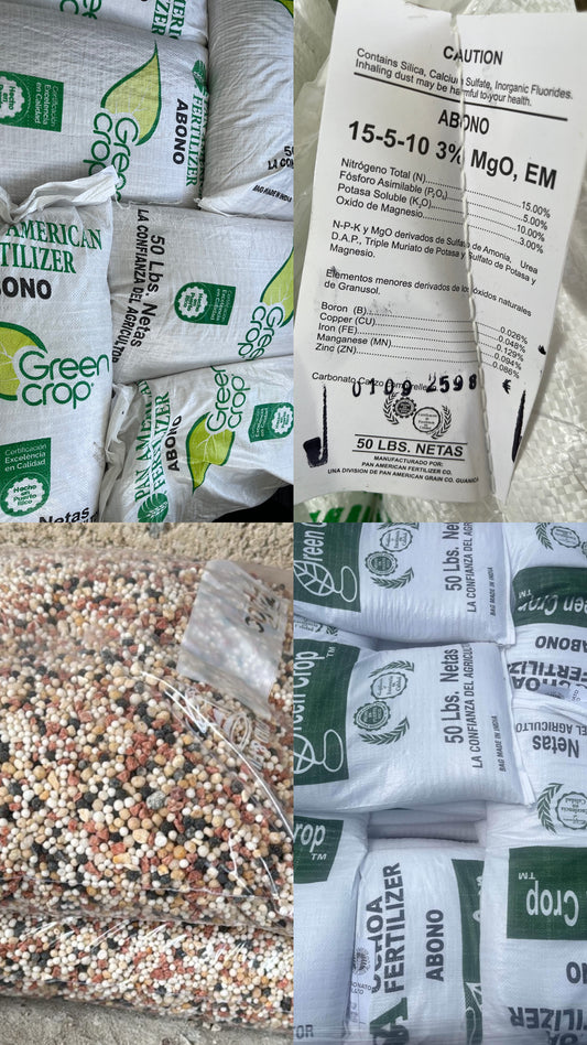 FERTILIZANTE (BANANO/PLATANO 15-5-10 +3MGO +1EM) | 50 LB (PICK UP ONLY)