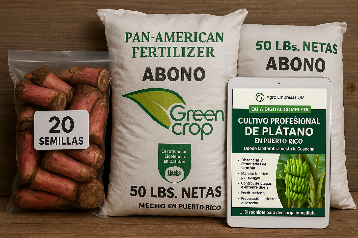 Paquete de Siembra: 20 Semillas + 50lbs Abono + Guía Digital – Entrega a Todo PR